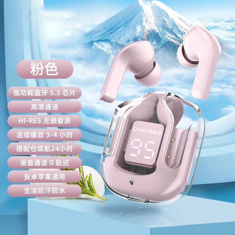 Exclusive air31 Transparent High-quality Sound In-ear Sports Digital Display Wireless Bluetooth Earphones