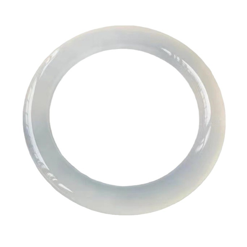 Natural Agate Chalcedony Bracelet Round Bar Girl White Moonlight Lychee Jelly 8mm Jade Bracelet Glass Color
