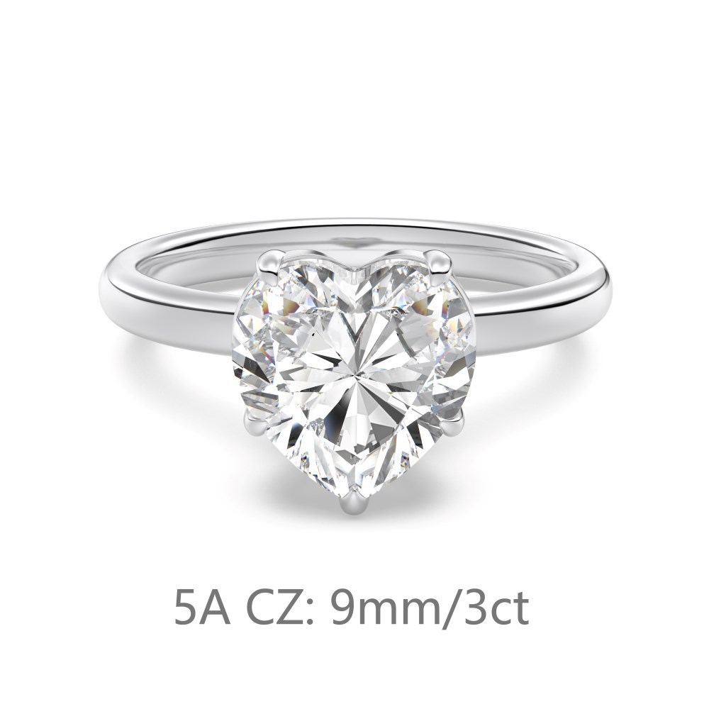 S925 sterling silver ring for women, love main stone carat wedding ring women's hand accessories