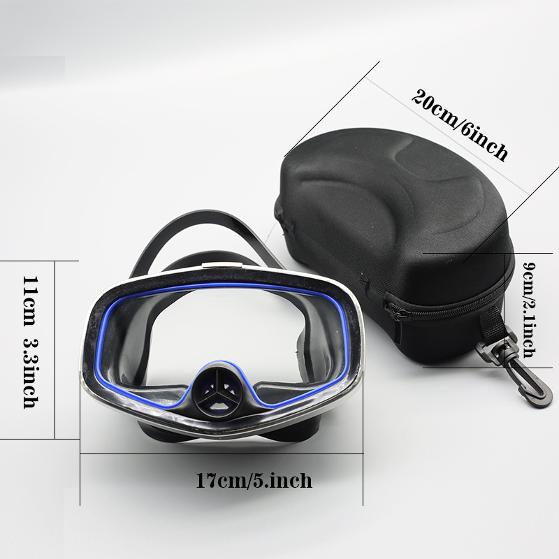 Professional valve diving mask silicone large frame adult beachcombing lightweight tempered glass men and women snorkeling mask
