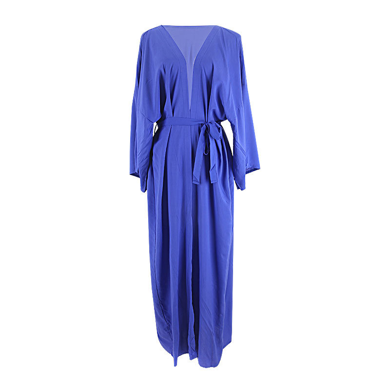 New Rayon Loose Long Cardigan Beach Sun Protection Jacket Seaside Vacation Bikini Cover Up Swimsuit Outer Women