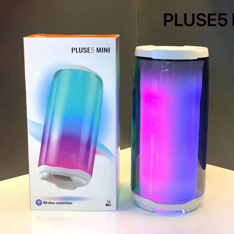 New Pulse PLUSE5 Mini Bluetooth Speaker Gift Colorful Light Desktop Card Slot Bass TWS Couplet