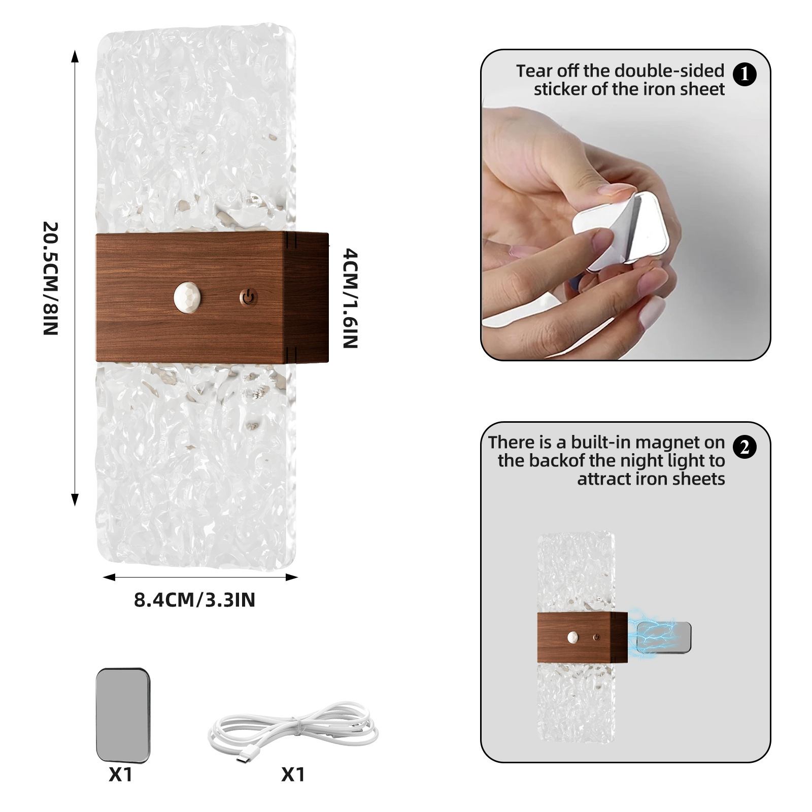Bedroom Human Body Induction Atmosphere Night Light Charging Magnetic No Wiring Decorative Wall Light