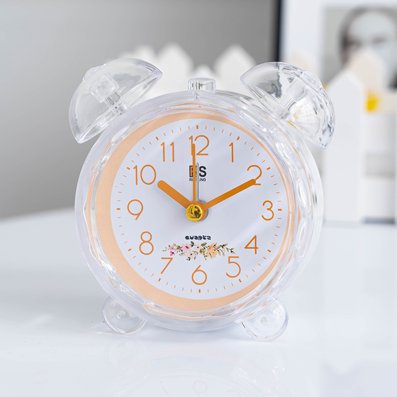 Simple plastic candy-colored basket bedside silent electronic alarm digital clock