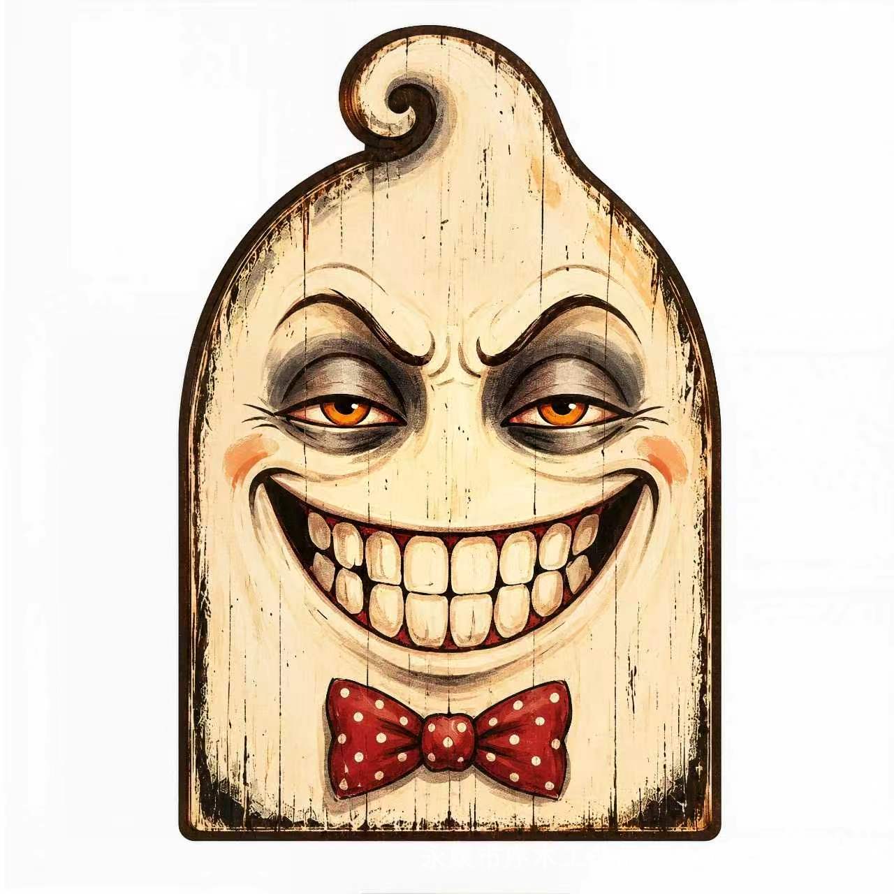 Distressed Halloween Pumpkin Shaped Wooden Tabletop Ornament Autumn Home Tabletop Craft Ornament