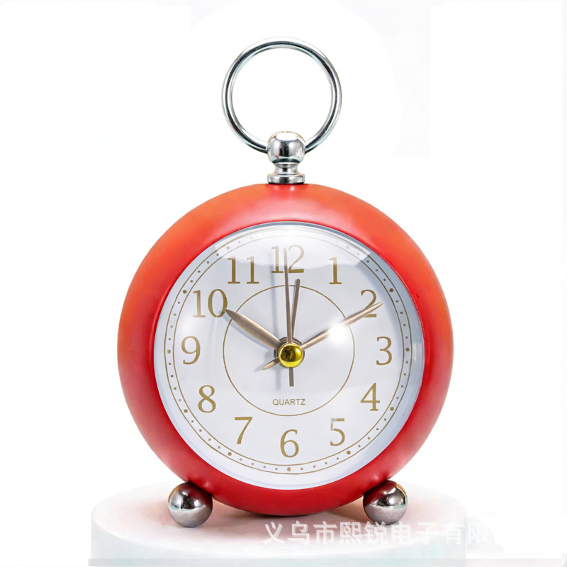Metal Alarm Clock Dome with Night Light Children Student Desktop Bedside Silent Clock
