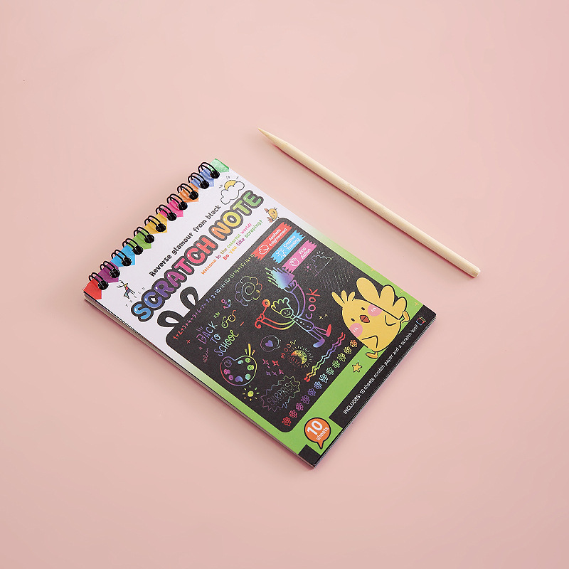 Children's colorful DIY scratch art graffiti scratch book kindergarten art scratch paper fun scratch book