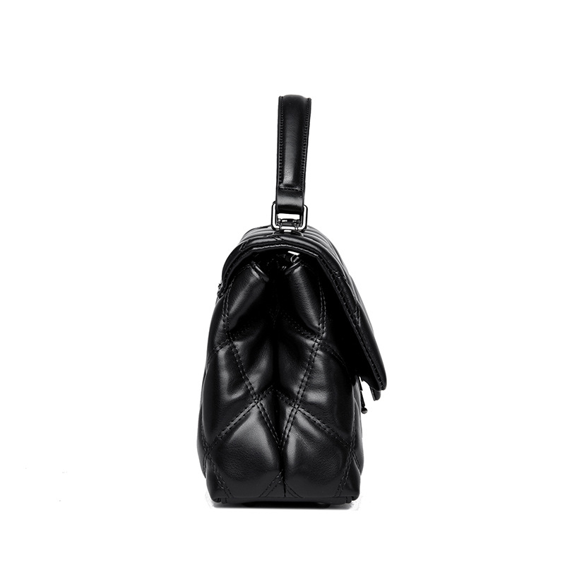 Diamond Stitch Embroidery Bag Women's 2025 New Casual Crossbody Bag Simple Soft Leather Handbag
