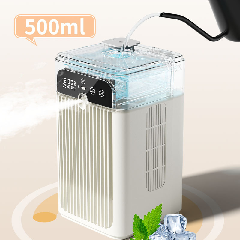 Smart cooler USB small electric fan mini air conditioner fan desktop silent spray mobile cooling