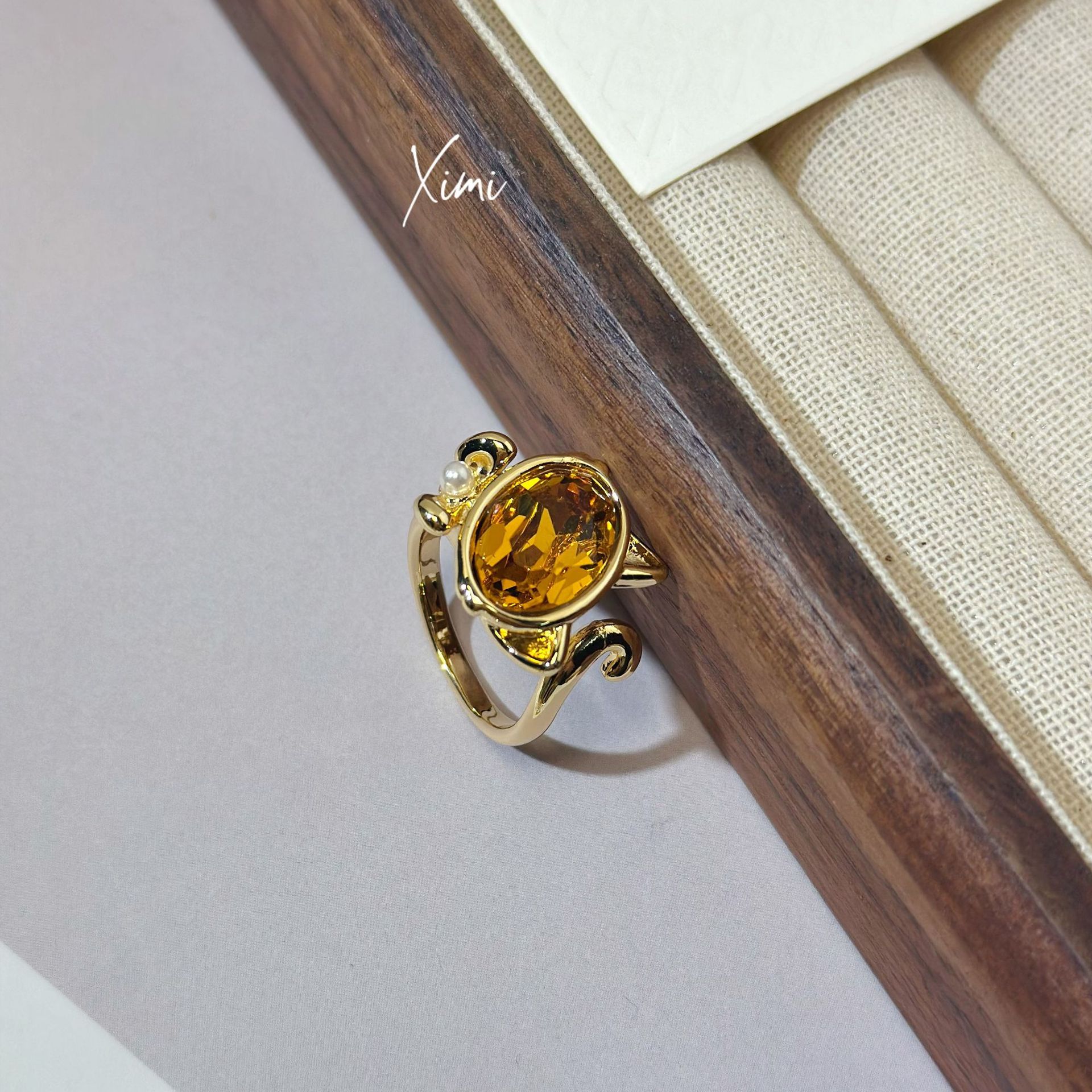 New Rhinestone Crystal Cat Open Ring for Women Band Exquisite Cute Hand Jewelry Fine