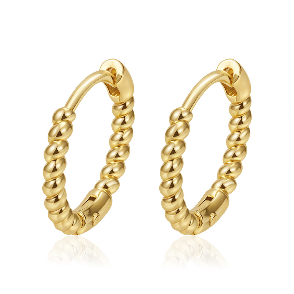 Titanium steel accessory small round bead stainless steel earrings, circle earrings simple