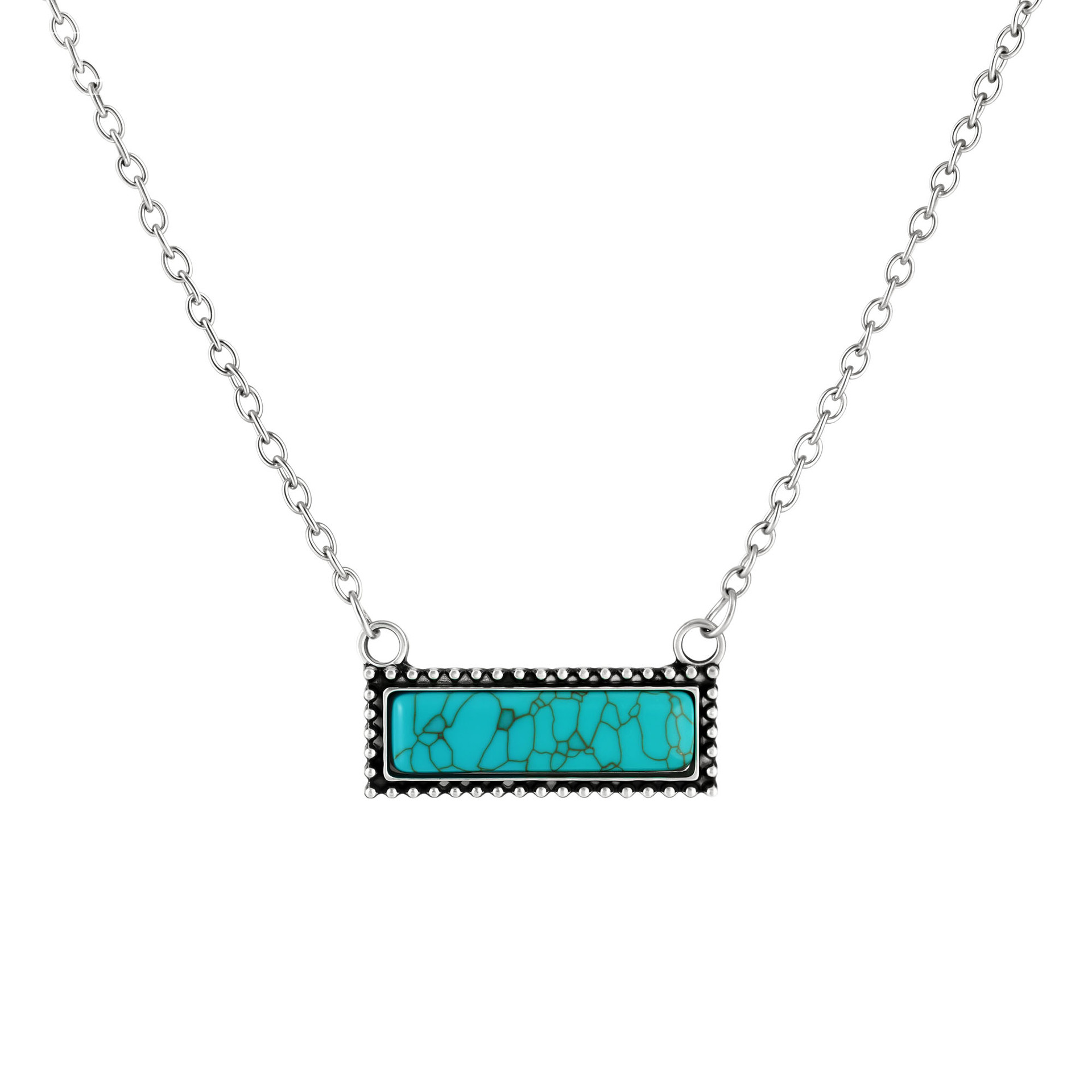 Big Brand Necklace Turquoise Bohemian White Green Flower Necklace