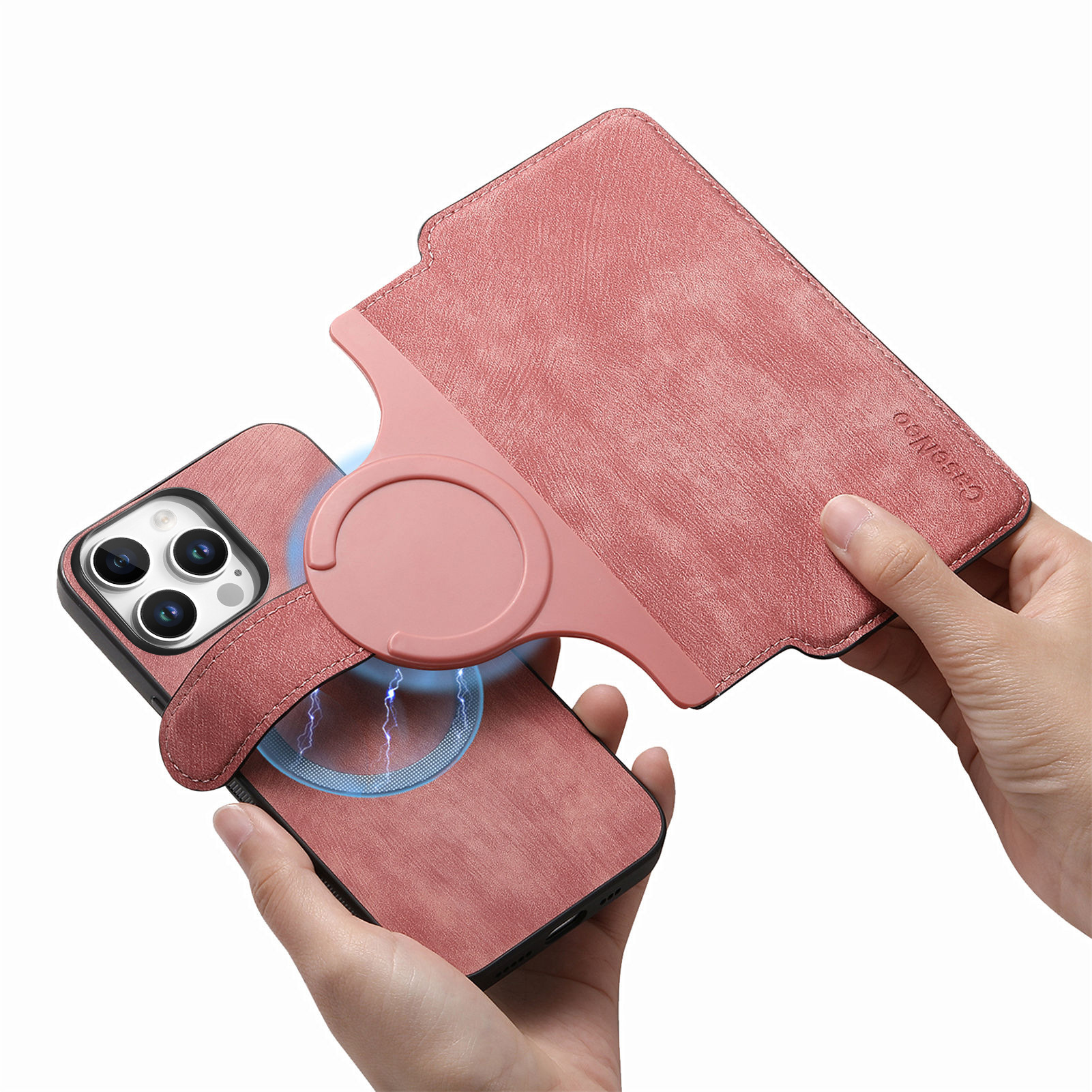 For Apple 18 Pro Max two-in-one magnetic phone case full coverage 17e anti-drop iPhone 18 protective leather case
