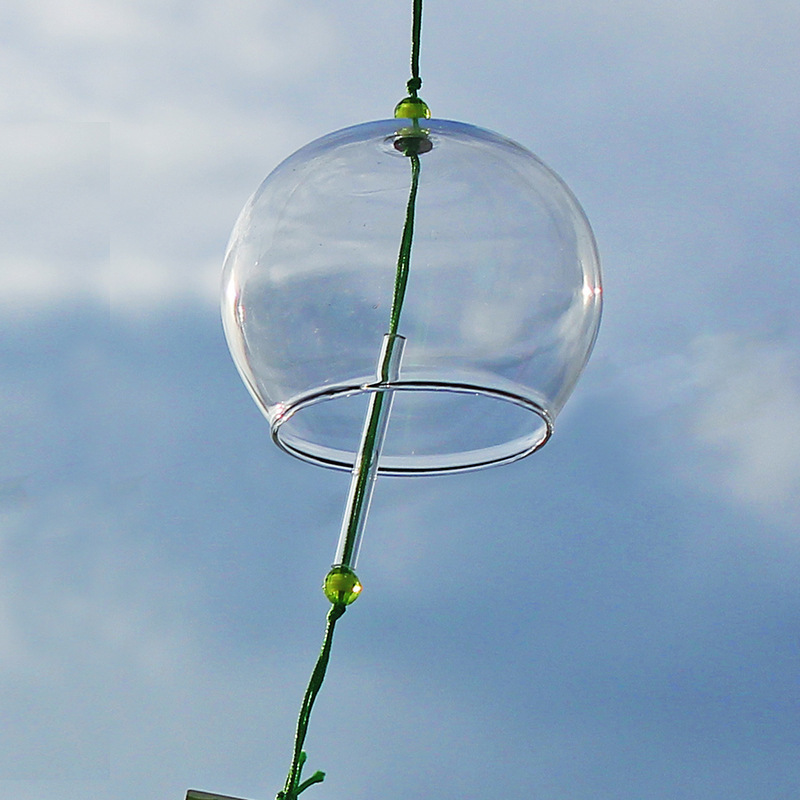 Transparent Glass Wind Chime Student DIY Graffiti Hand-Painted Wind Chime Spring Festival Outdoor Hanging Decoration for Scenic Spots