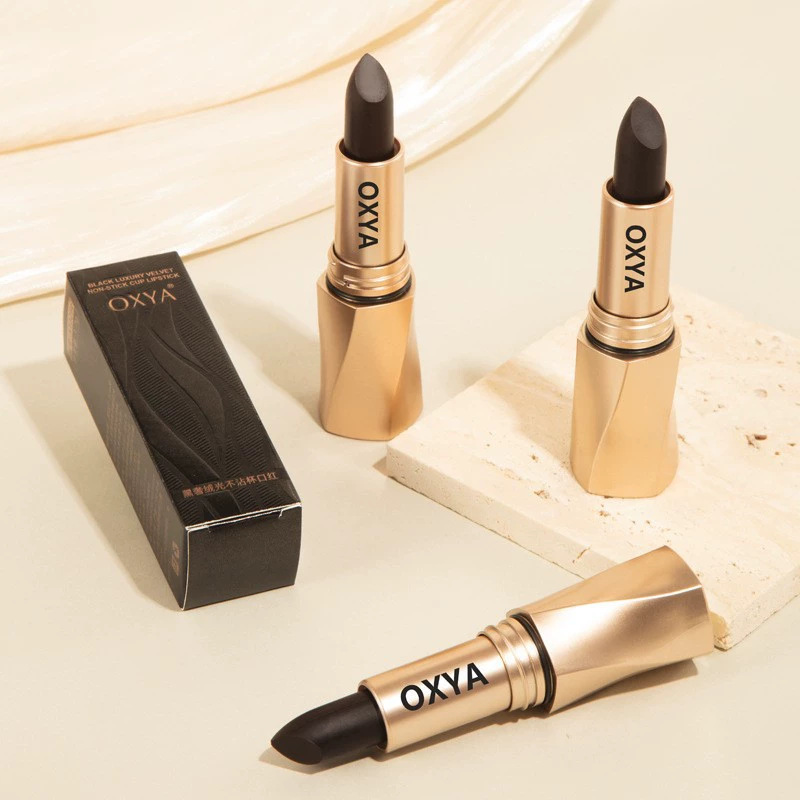 OXYA Black Velvet Gloss Lipstick Bean Red Color Smooth, Bright, Long-Lasting, Autumn and Winter Boost Complexion, Delicate Matte Liquid Lipstick