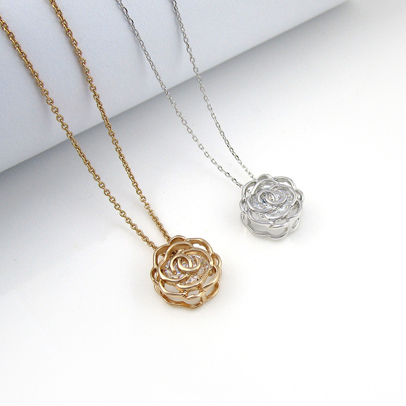 Camellia Women Earrings Korean Japanese Simple Gold-Plated Hollow Ear Cuff Women Earrings