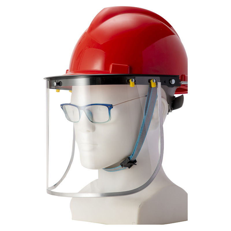 Acid and alkali resistant protective face screen aluminum bracket edge face screen safety helmet installation anti-dust splash heat insulation protective face mask