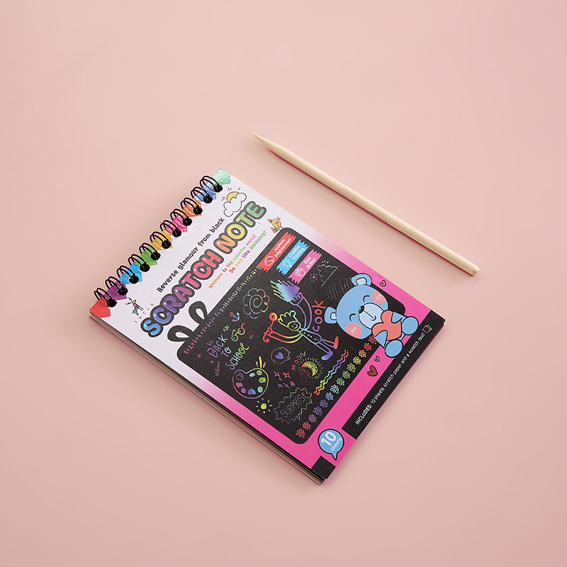 Children's colorful DIY scratch art graffiti scratch book kindergarten art scratch paper fun scratch book