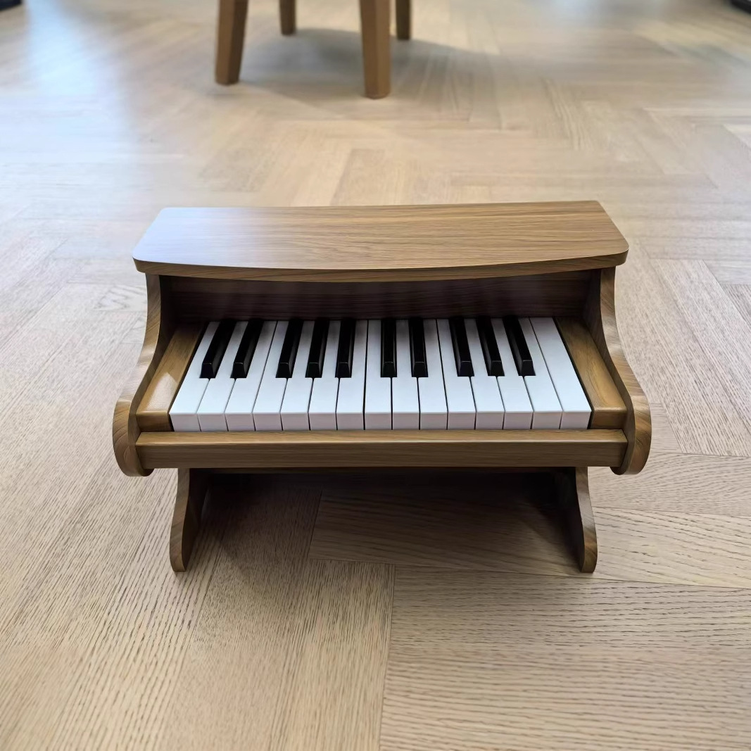 Baby Wooden Small Piano Children's Electronic Keyboard Playable Educational Music Early Education Toy Wooden