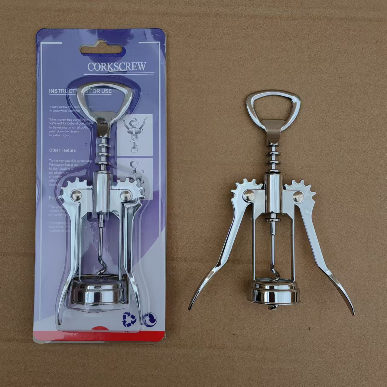 Fuhua Red Wine Opener Stainless Steel Drill Wine Opener Wine Knife Red Wine Corkscrew Opener Gift