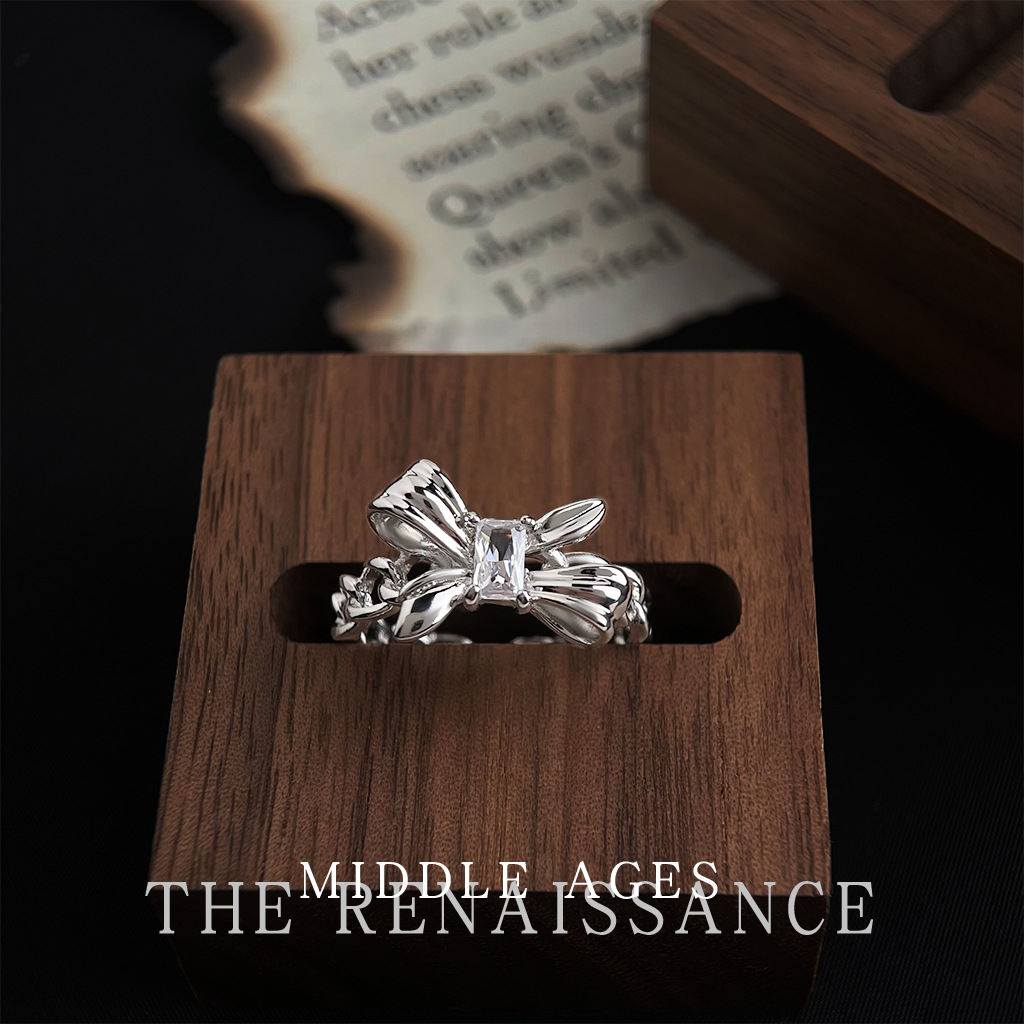 Vintage Geometric Zircon Ring Collection Index Ring Open Adjustable Hand Jewelry