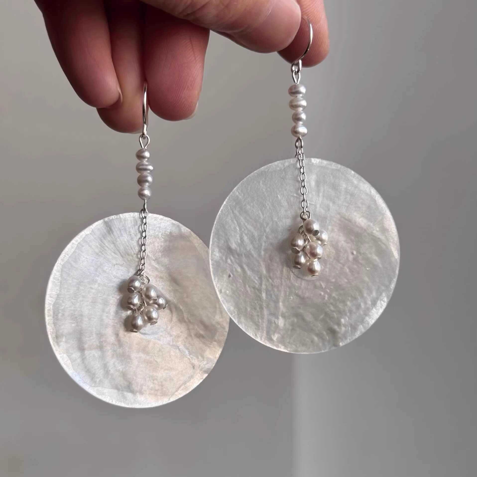 Irregular Metal Disc Earrings Niche Ear Accessories
