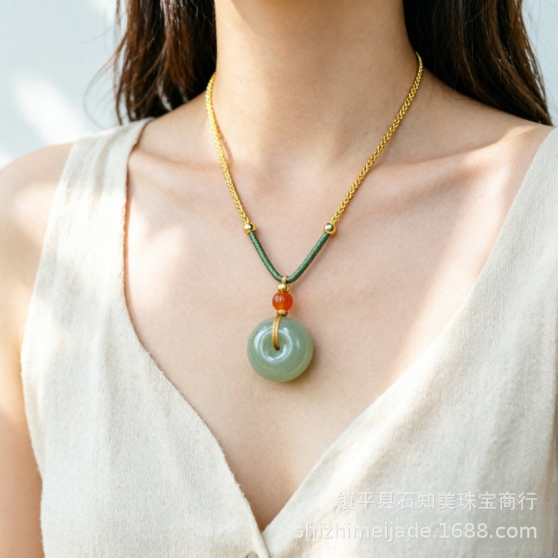 Xinjiang Natural Tianyu Peace Button Pendant Men Women Jade Button Pendant Live Broadcast