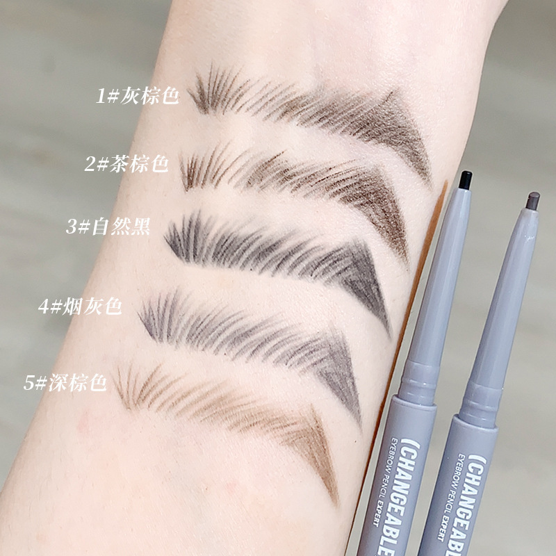 Makeup xixi Stereo Outline Fog Sense Eyebrow Pen Natural Color Rendering Root and Root Waterproof Double Eyebrow Pen