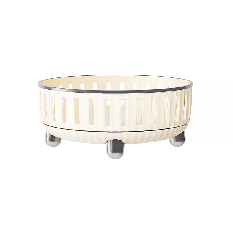 New multifunctional kitchen storage rack cream style household skincare cosmetics rotating storage tray