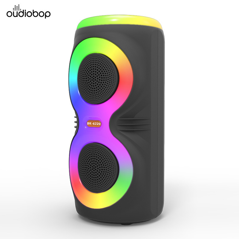 New Dual 4 Inch with Colorful Lights Speaker Home Desktop Outdoor Portable Bluetooth Speaker Export