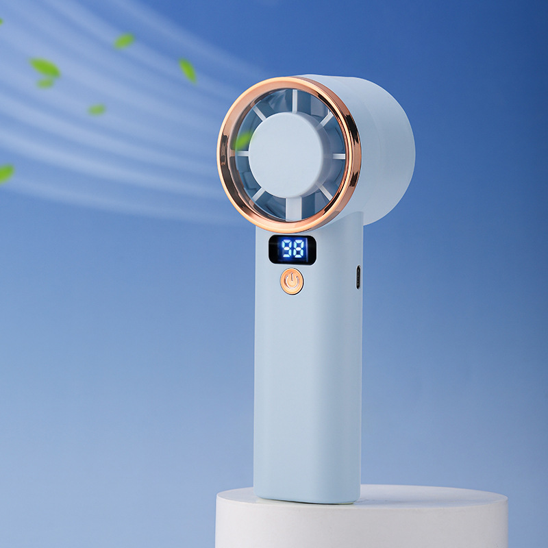 New handheld small fan with five gears, ultra-long battery life, USB home use, semiconductor cooling and ice compress