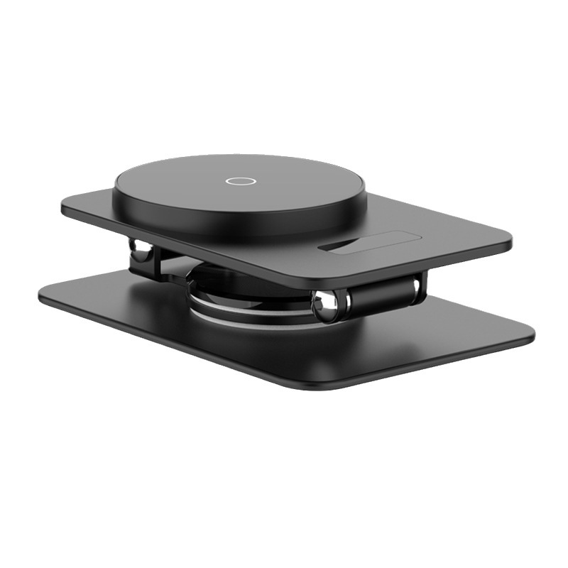 Double Foldable Magnetic Wireless Charger 15W Fast Charging 360° Rotating Phone Metal Stand Charger Portable