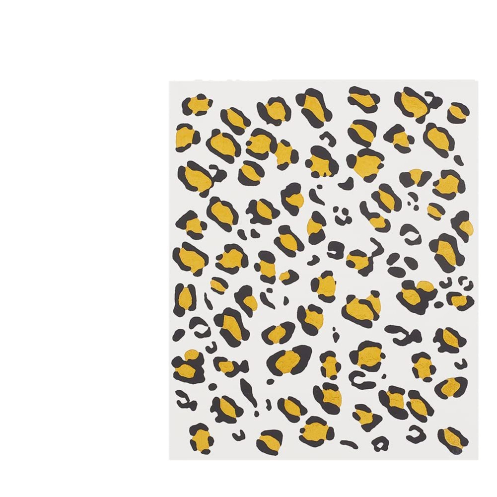 Cross Mirror New Face Tattoo Fake Leopard Tattoo Sticker Cat Whisker Tattoo Sticker Paper Leopard Print Metal Gold Foil Halloween