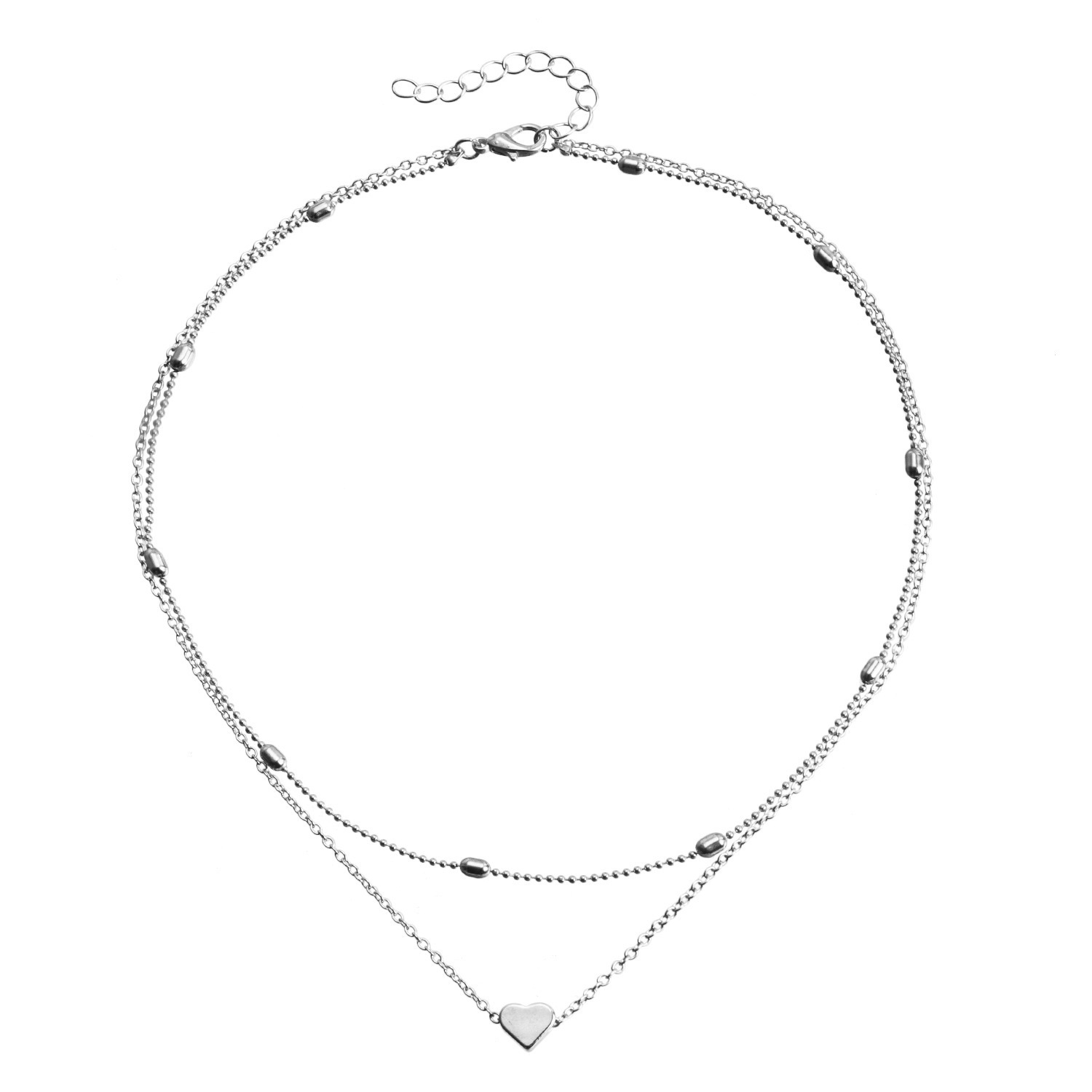 Accessories simple heart multi-layer necklace women accessories pendant锁骨链