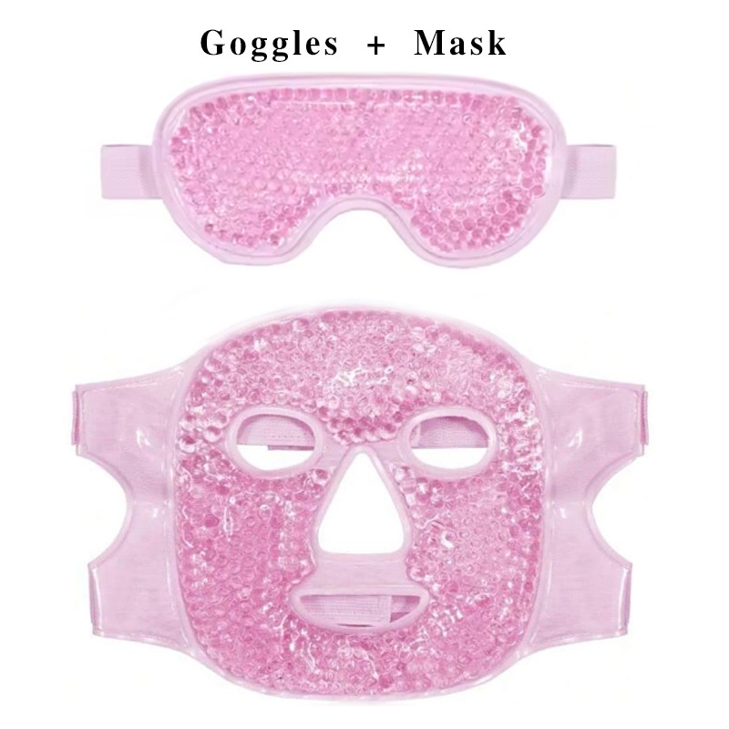 Ice Mask Set Cold and Hot Gel Light-Blocking Eye Patch Mask Eye Mask Gua Sha Board Massage Roller