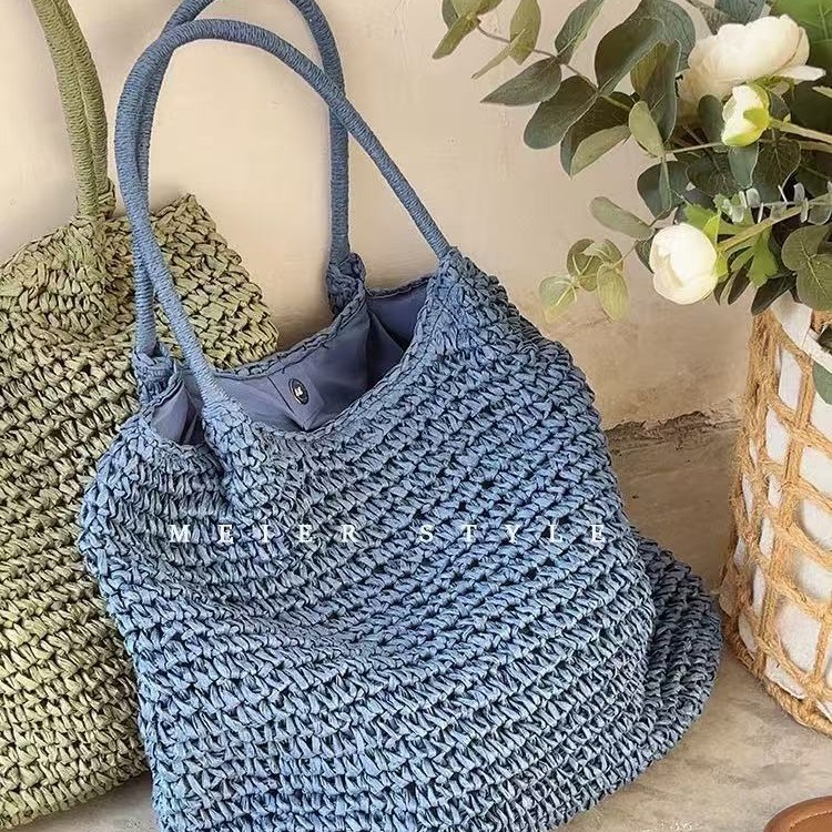 2025 spring and summer new straw bag women's simple handbag vacation shoulder bag women's bag