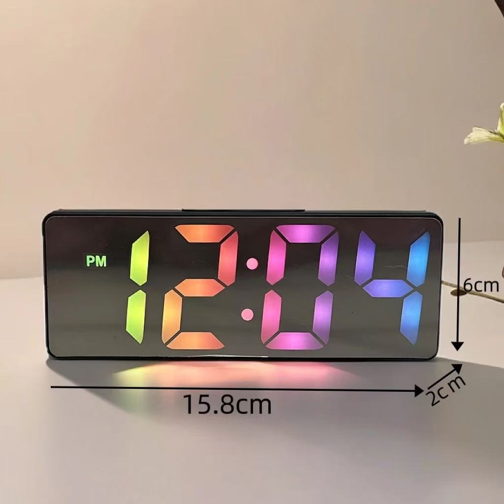 New Alarm Clock LED Silent Smart Mirror Digital Small Alarm Clock Desktop Clock Student Electronic Clock