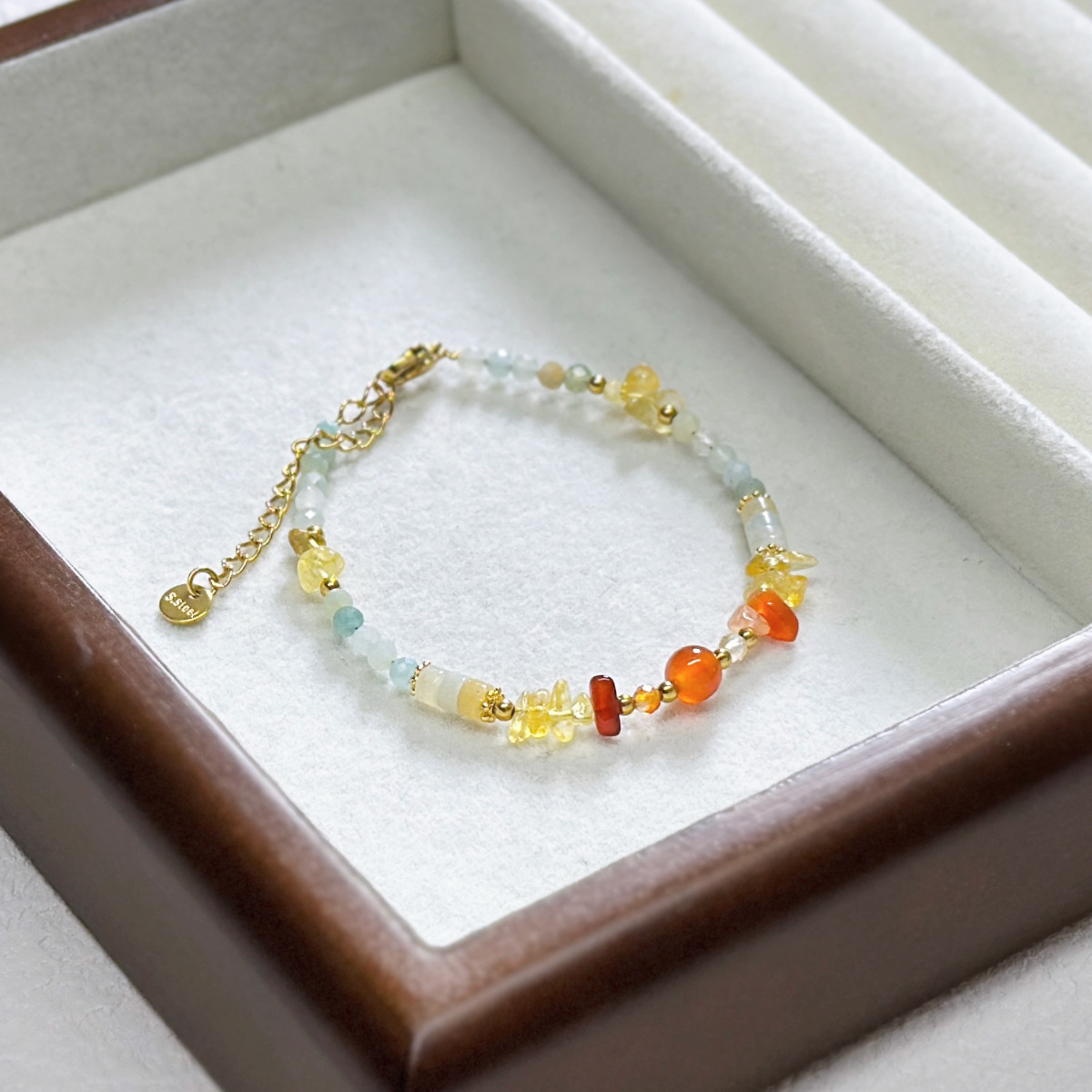 New Chinese Style Natural Stone Freshwater Pearl Crystal Titanium Steel Bracelet Handmade Beaded Agate Dopamine Bracelet