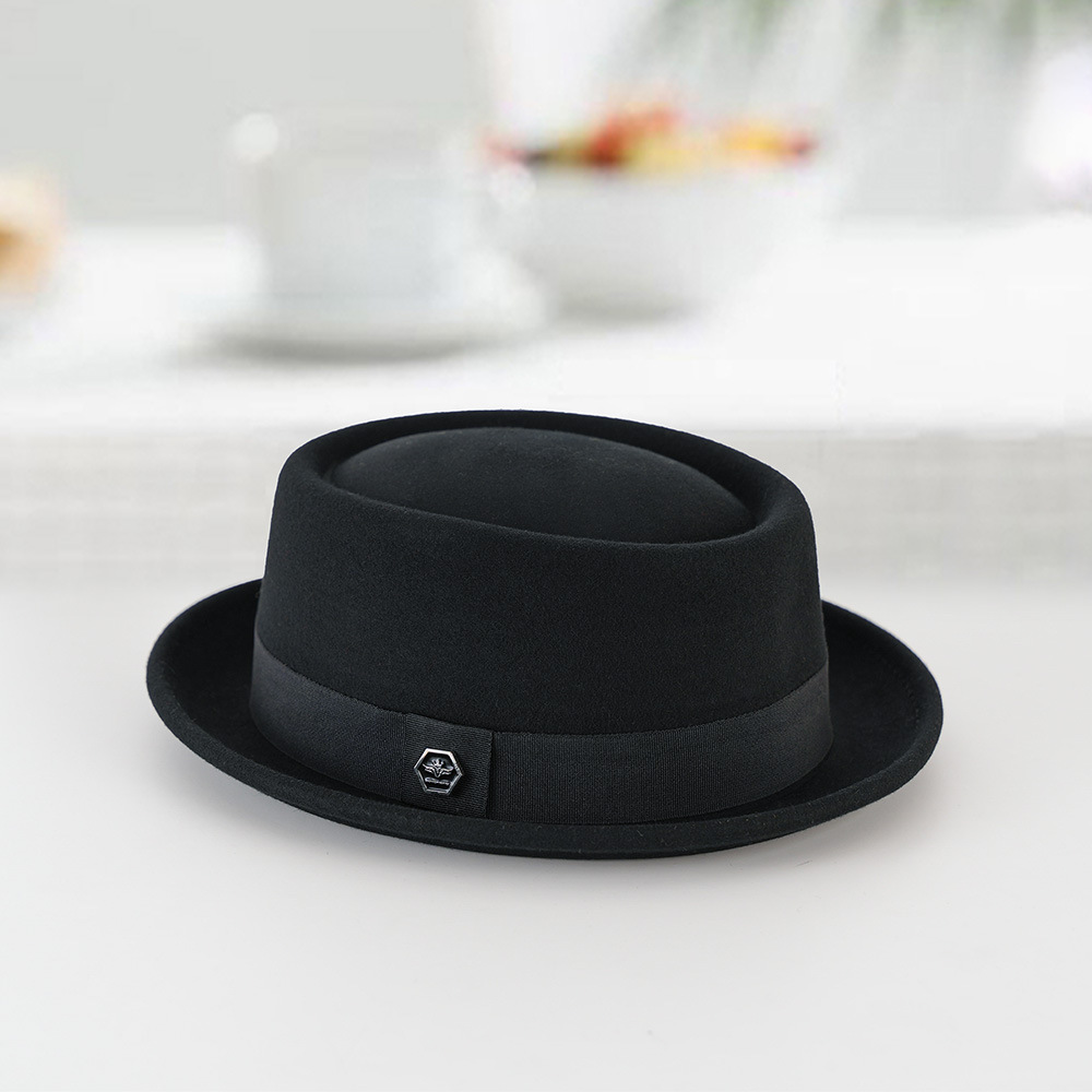 Pure Wool Concave Round Top Fedora 2025 Autumn/Winter Gentleman Comfortable Breathable Warm Hat