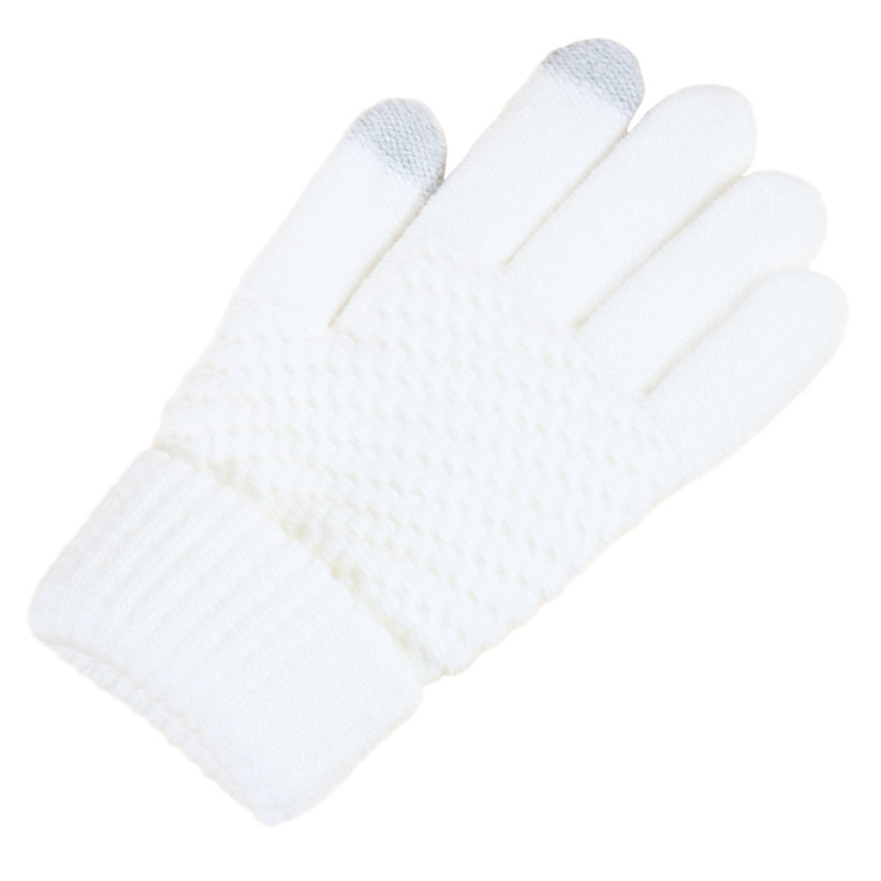 Cashmere Touch Screen Gloves Women Autumn Winter Warm Anti-Cold Fleece-Lined Thickened New Split-Finger Knitted Cycling Men