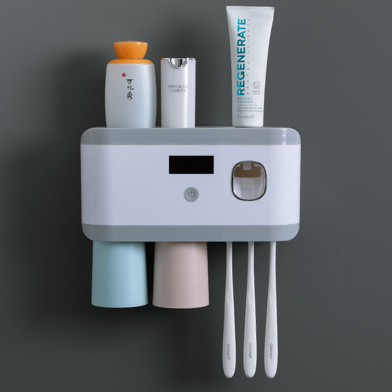 UV sterilization toothbrush holder toothbrush sterilizer no-drill storage rack toothbrush cup tooth cup suction cup type