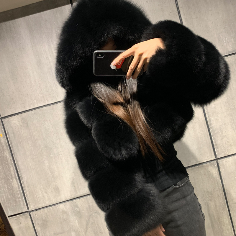 New faux fur coat jacket faux fur Haining faux fur