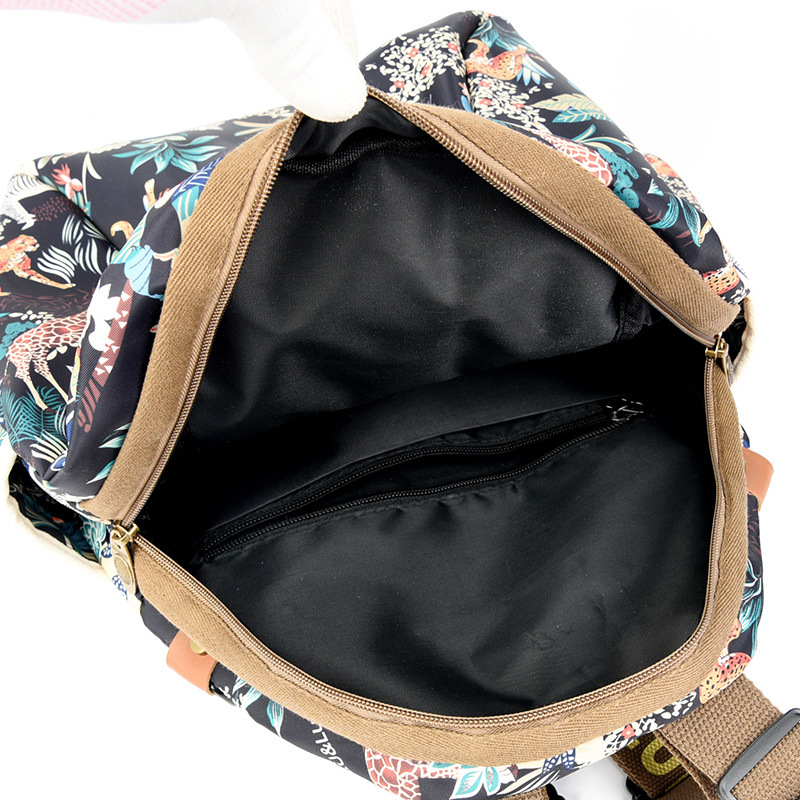 2025 New Women's Backpack Large Capacity Canvas Oxford Cloth Printed Travel Backpack