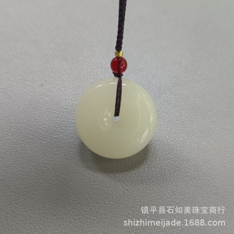 Xinjiang Tianyu Substitute Pendant Peace Button White Chalcedony Outer Mongolia Material Spinach Green Jasper Pendant Crafts