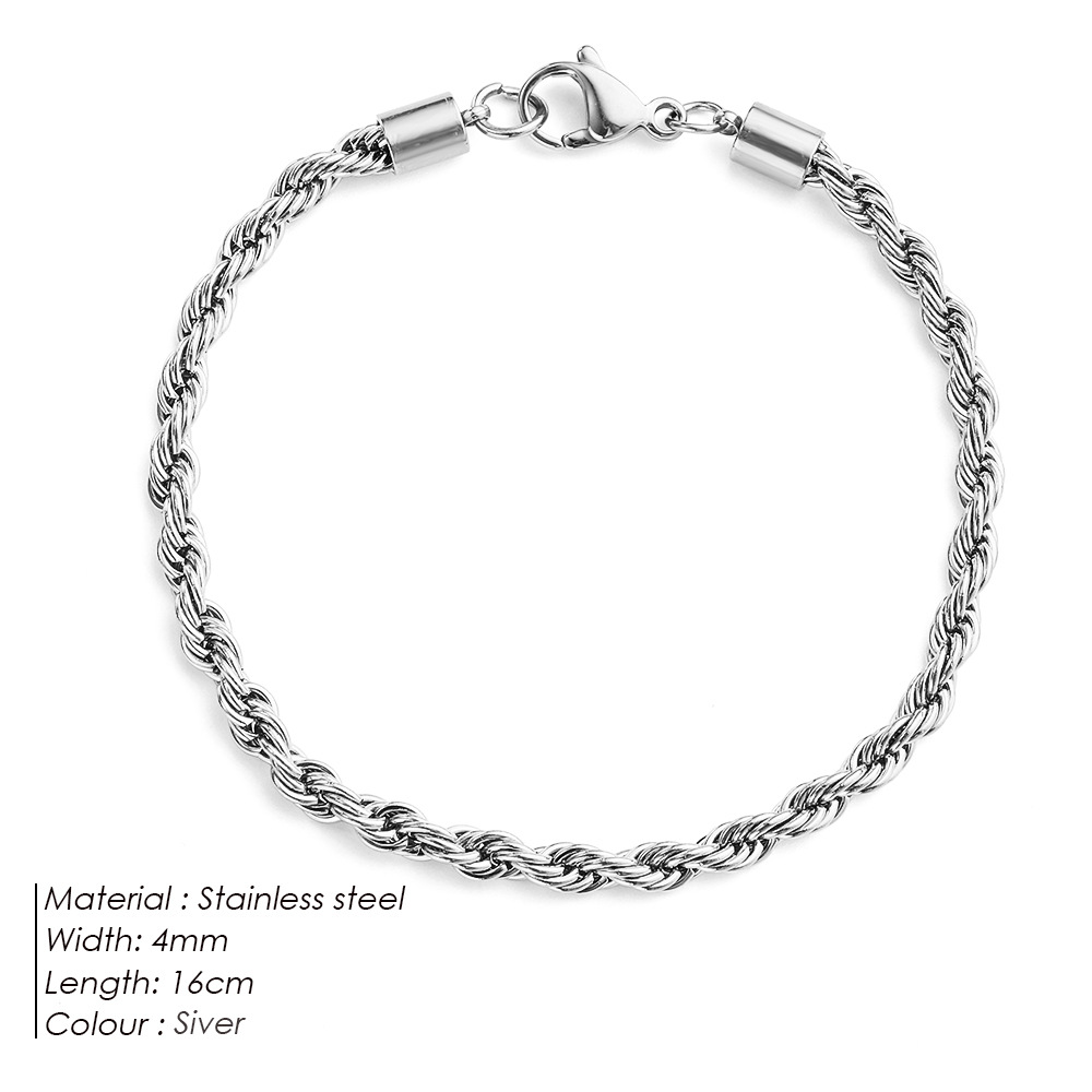 eManco New Twist Chain Bracelet Women Hip Hop Punk Gold Stainless Steel Bracelet Gold Plated Hand Jewelry Accessories