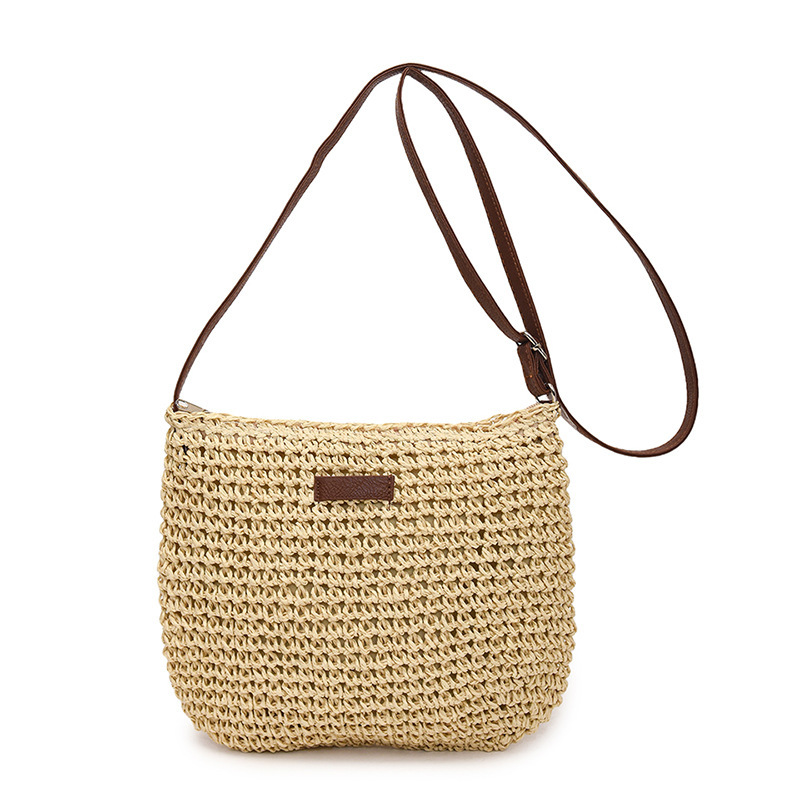 Summer Large Capacity Single Shoulder Straw Woven Bag New Handwoven Crossbody Bag Women's Vacation Beach Bag