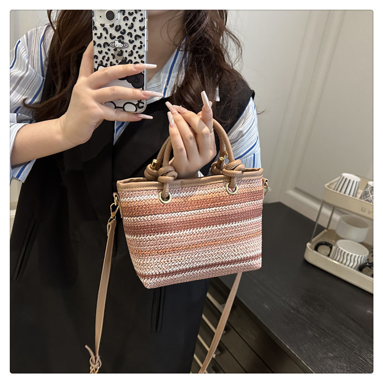 Fashionable Bag Women 2026 New Bohemian Style Single Shoulder Crossbody Bag Rainbow Strip Handbag
