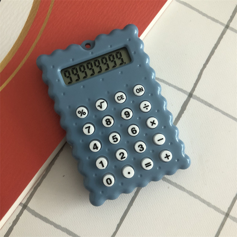 Mini Pendant Calculator Student 8-Digit Calculator Keychain Pendant Decoration Cute Small Biscuit Type Computer
