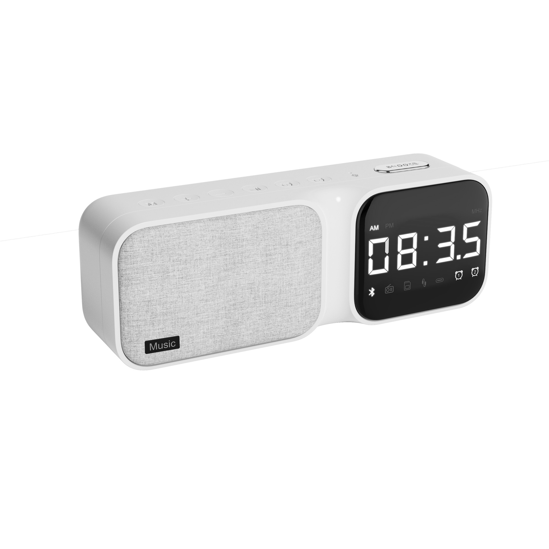 White Noise Machine Sleep Aid Fabric Bluetooth Audio Clock Sleep Machine White Noise Machine Curved Display