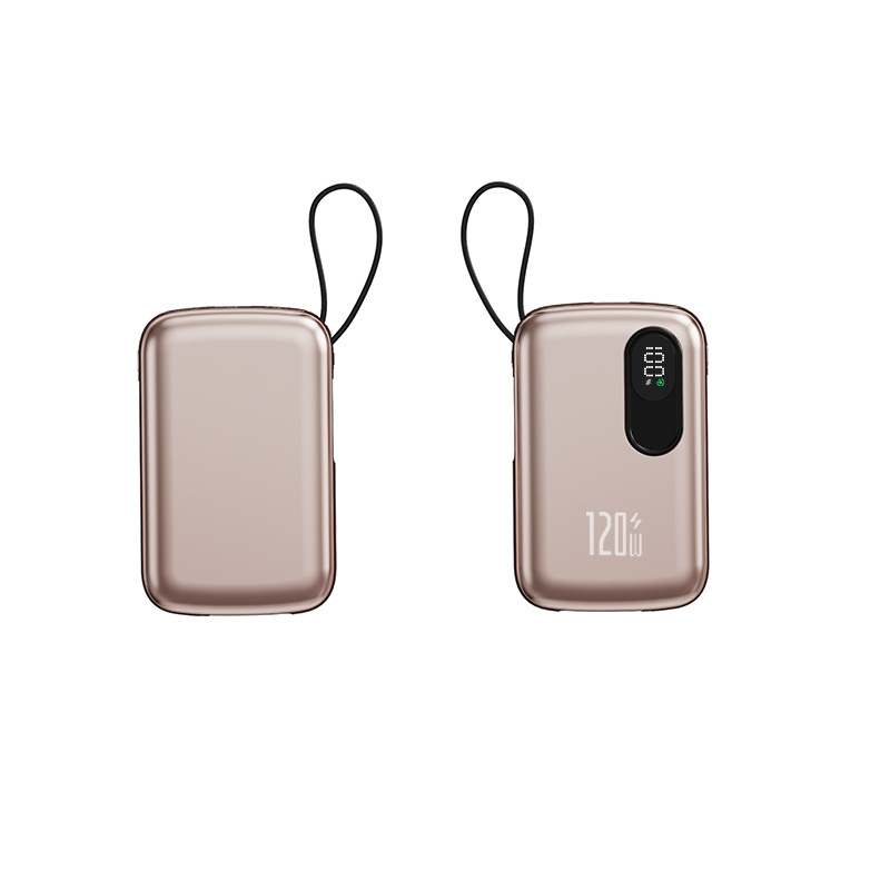 120W Fast Charging Metallic Paint Digital Display Cable 1/20000mAh Power Bank Compact Portable Mobile Power Supply